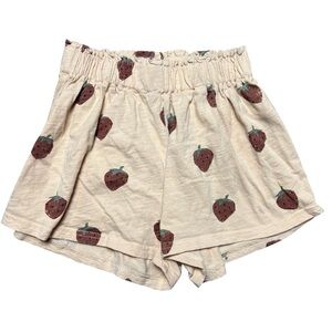 Rylee + Cru Girls Soft Pink Cream Strawberry Shorts Elastic Waistband Size 8-9 Y